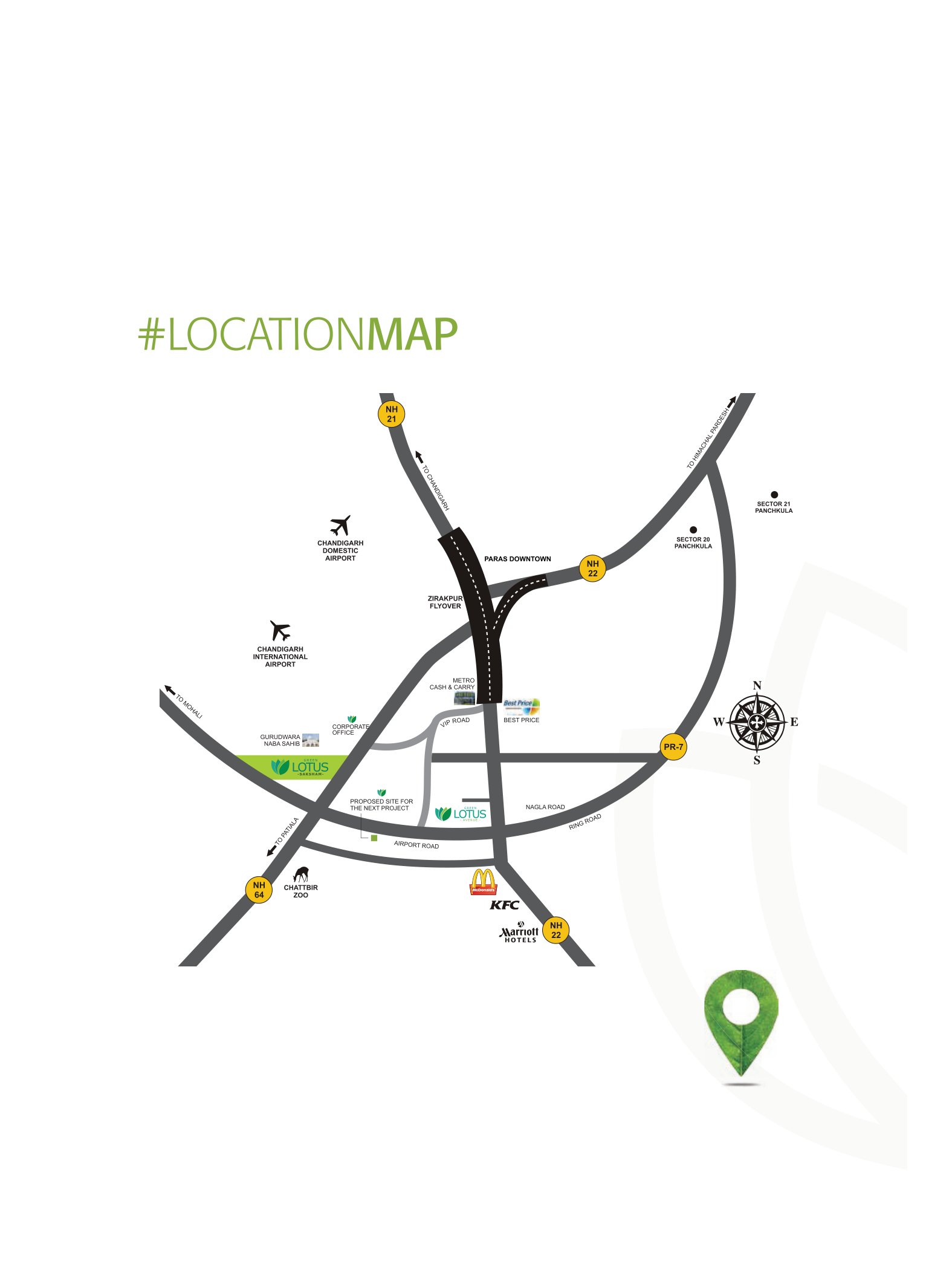 Green Lotus Saksham location map from the project brochure